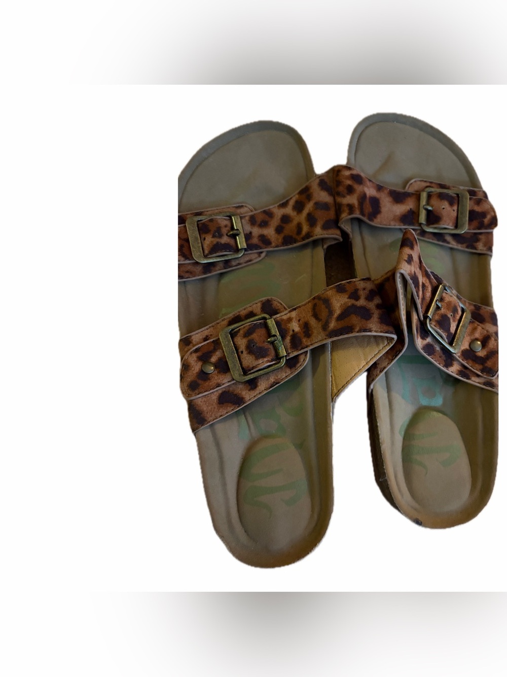 Mad Love Leopard Print Double Buckle Sandals 🐆